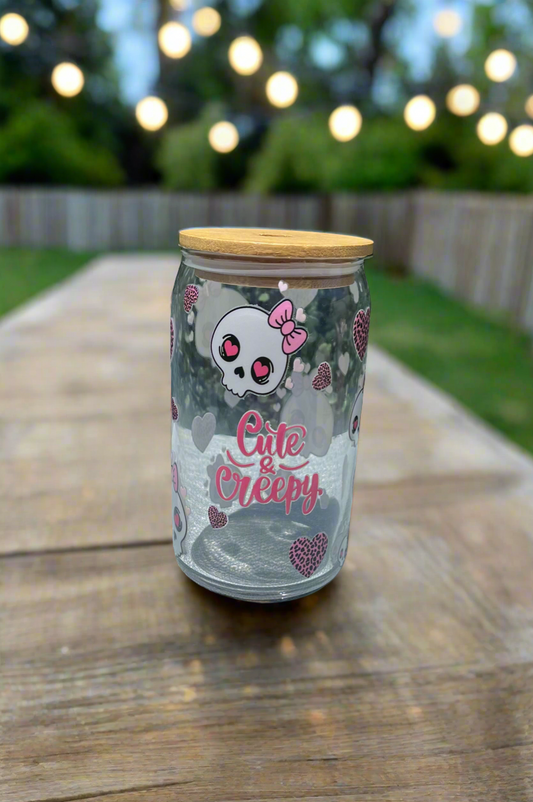 Cute & Creepy Glass Can 16oz