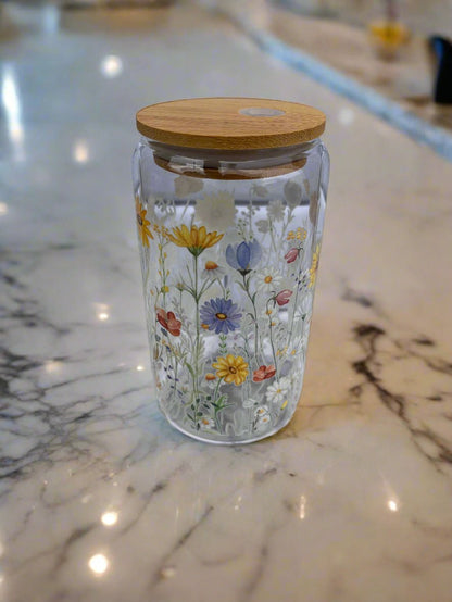 Wildflowers Glass Can 16oz