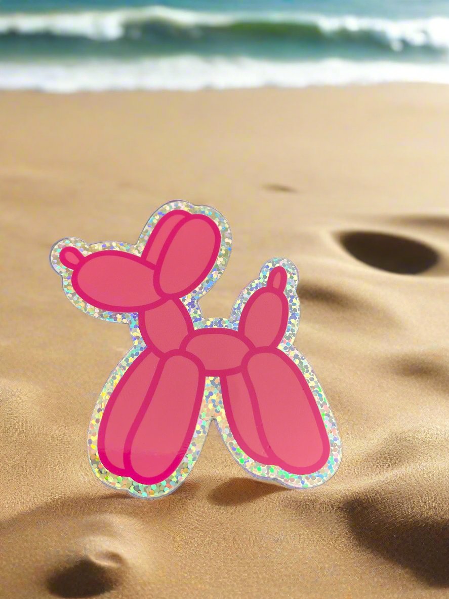 Glitter Balloon Dog Sticker