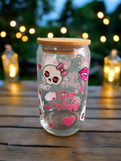 Cute & Creepy Glass Can 16oz