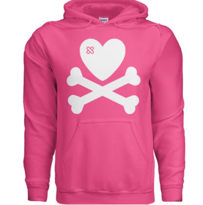 Heartbones Hoodie Hot Pink