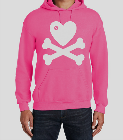 Heartbones Hoodie Hot Pink