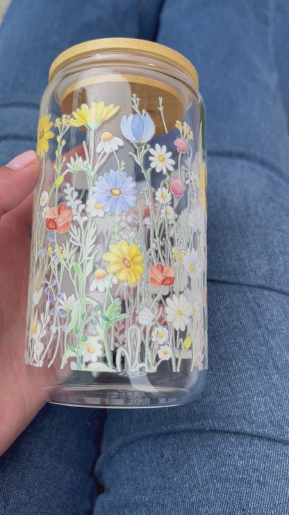 Wildflowers Glass Can 16oz